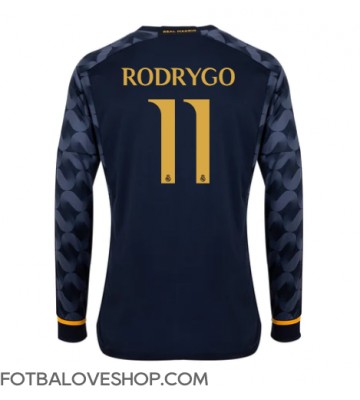 Real Madrid Rodrygo Goes #11 Venkovní Dres 2023-24 Dlouhý Rukáv