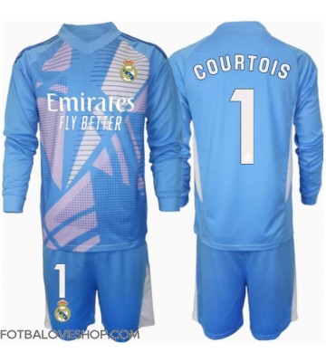 Real Madrid Thibaut Courtois #1 Brankářské Dětské Domácí Dres 2024-25 Dlouhý Rukáv (+ trenýrky)