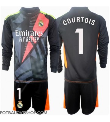 Real Madrid Thibaut Courtois #1 Brankářské Dětské Venkovní Dres 2024-25 Dlouhý Rukáv (+ trenýrky)