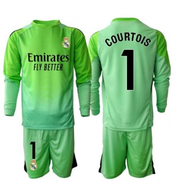 Real Madrid Thibaut Courtois #1 Brankářské Dětské Venkovní Dres 2025-26 Dlouhý Rukáv (+ trenýrky)