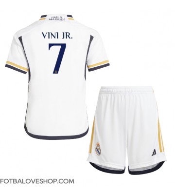 Real Madrid Vinicius Junior #7 Dětské Domácí Dres 2023-24 Krátký Rukáv (+ trenýrky)
