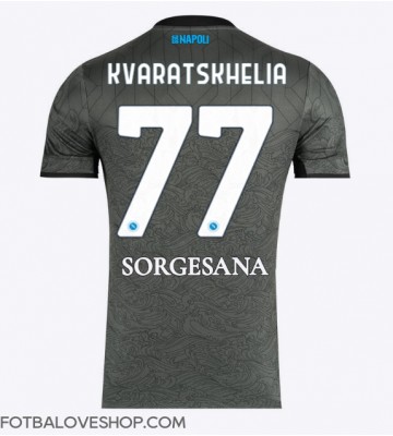 SSC Napoli Khvicha Kvaratskhelia #77 Alternativní Dres 2024-25 Krátký Rukáv