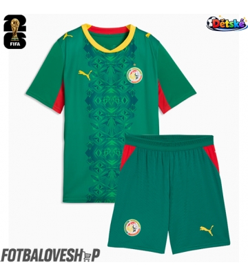 Senegal Dětské Venkovní Dres MS 2026 Krátký Rukáv (+ trenýrky)