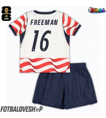 Spojené státy Alex Freeman #16 Dětské Domácí Dres MS 2026 Krátký Rukáv (+ trenýrky)