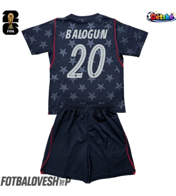 Spojené státy Folarin Balogun #20 Dětské Venkovní Dres MS 2026 Krátký Rukáv (+ trenýrky)