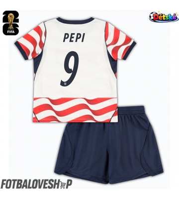 Spojené státy Ricardo Pepi #9 Dětské Domácí Dres MS 2026 Krátký Rukáv (+ trenýrky)