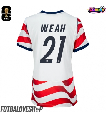 Spojené státy Timothy Weah #21 Dámské Domácí Dres MS 2026 Krátký Rukáv