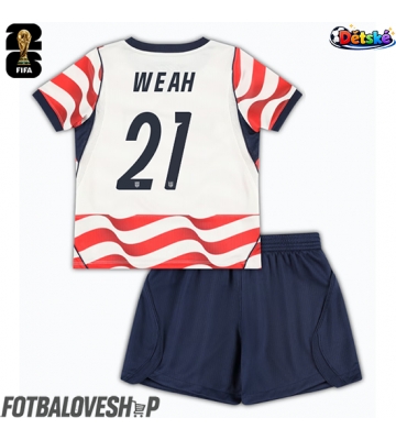 Spojené státy Timothy Weah #21 Dětské Domácí Dres MS 2026 Krátký Rukáv (+ trenýrky)