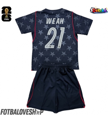 Spojené státy Timothy Weah #21 Dětské Venkovní Dres MS 2026 Krátký Rukáv (+ trenýrky)