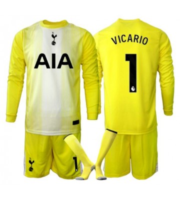 Tottenham Hotspur Guglielmo Vicario #1 Brankářské Dětské Alternativní Dres 2025-26 Dlouhý Rukáv (+ trenýrky)
