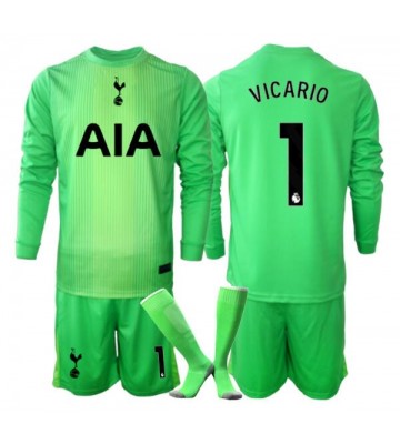 Tottenham Hotspur Guglielmo Vicario #1 Brankářské Dětské Domácí Dres 2025-26 Dlouhý Rukáv (+ trenýrky)