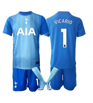 Tottenham Hotspur Guglielmo Vicario #1 Brankářské Dětské Venkovní Dres 2025-26 Krátký Rukáv (+ trenýrky)