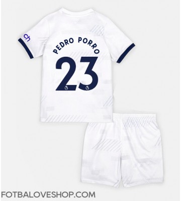 Tottenham Hotspur Pedro Porro #23 Dětské Domácí Dres 2023-24 Krátký Rukáv (+ trenýrky)
