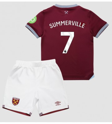 West Ham United Crysencio Summerville #7 Dětské Domácí Dres 2025-26 Krátký Rukáv (+ trenýrky)