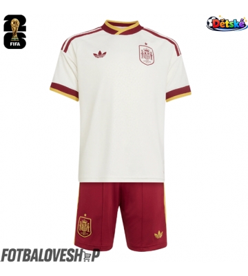 Španělsko Dětské Venkovní Dres MS 2026 Krátký Rukáv (+ trenýrky)