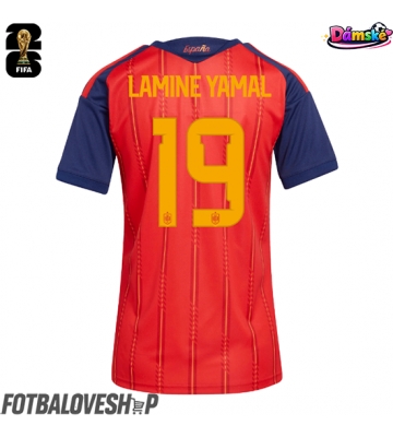 Španělsko Lamine Yamal #19 Dámské Domácí Dres MS 2026 Krátký Rukáv