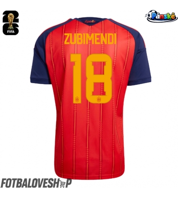 Španělsko Martin Zubimendi #18 Domácí Dres MS 2026 Krátký Rukáv