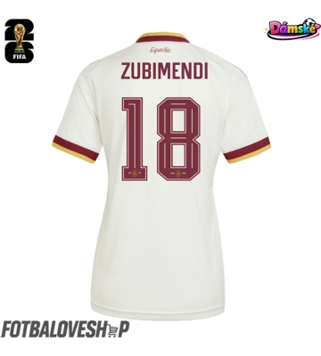 Španělsko Martin Zubimendi #18 Dámské Venkovní Dres MS 2026 Krátký Rukáv