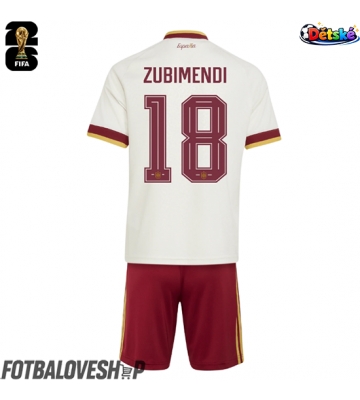Španělsko Martin Zubimendi #18 Dětské Venkovní Dres MS 2026 Krátký Rukáv (+ trenýrky)