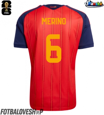 Španělsko Mikel Merino #6 Domácí Dres MS 2026 Krátký Rukáv