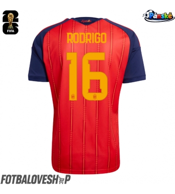 Španělsko Rodri Hernandez #16 Domácí Dres MS 2026 Krátký Rukáv
