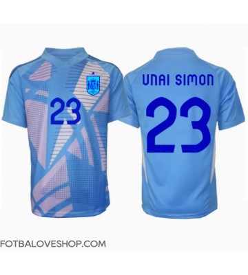 Španělsko Unai Simon #23 Brankářské Domácí Dres ME 2024 Krátký Rukáv