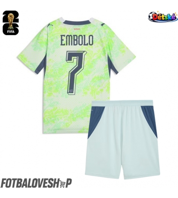 Švýcarsko Breel Embolo #7 Dětské Venkovní Dres MS 2026 Krátký Rukáv (+ trenýrky)