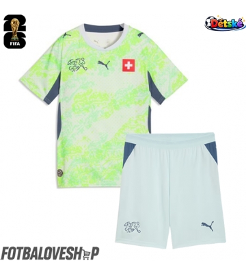 Švýcarsko Dětské Venkovní Dres MS 2026 Krátký Rukáv (+ trenýrky)