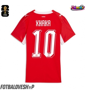 Švýcarsko Granit Xhaka #10 Dámské Domácí Dres MS 2026 Krátký Rukáv
