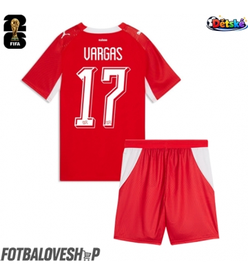 Švýcarsko Ruben Vargas #17 Dětské Domácí Dres MS 2026 Krátký Rukáv (+ trenýrky)