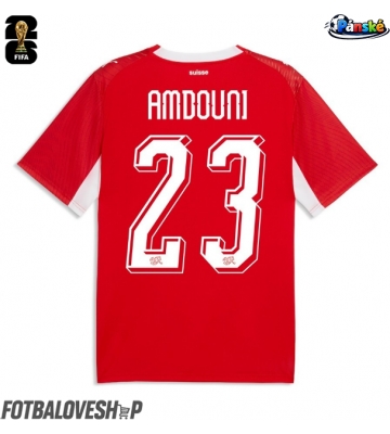 Švýcarsko Zeki Amdouni #23 Domácí Dres MS 2026 Krátký Rukáv