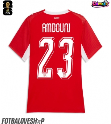 Švýcarsko Zeki Amdouni #23 Dámské Domácí Dres MS 2026 Krátký Rukáv