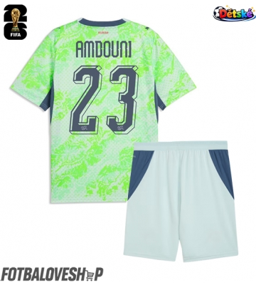 Švýcarsko Zeki Amdouni #23 Dětské Venkovní Dres MS 2026 Krátký Rukáv (+ trenýrky)