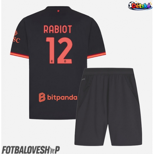 AC Milan Adrien Rabiot #12 Dětské Alternativní Dres 2026-27 Krátký Rukáv (+ trenýrky)