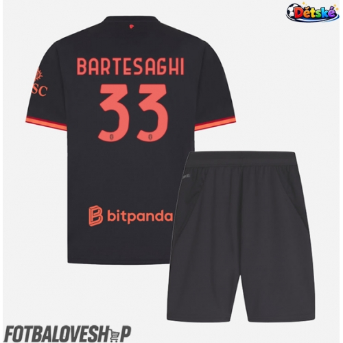 AC Milan Davide Bartesaghi #33 Dětské Alternativní Dres 2026-27 Krátký Rukáv (+ trenýrky)
