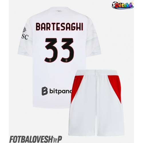 AC Milan Davide Bartesaghi #33 Dětské Venkovní Dres 2026-27 Krátký Rukáv (+ trenýrky)