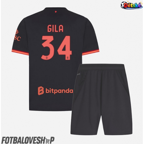 AC Milan Mario Gila #34 Dětské Alternativní Dres 2026-27 Krátký Rukáv (+ trenýrky)