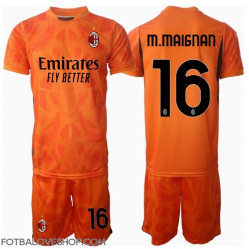 AC Milan Mike Maignan #16 Brankářské Dětské Venkovní Dres 2024-25 Krátký Rukáv (+ trenýrky)