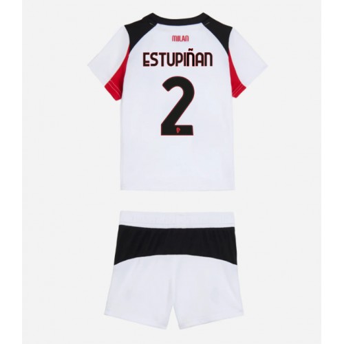 AC Milan Pervis Estupinan #2 Dětské Venkovní Dres 2025-26 Krátký Rukáv (+ trenýrky)