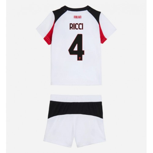 AC Milan Samuele Ricci #4 Dětské Venkovní Dres 2025-26 Krátký Rukáv (+ trenýrky)