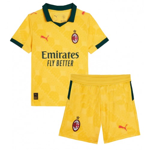 AC Milan Santiago Gimenez #7 Dětské Alternativní Dres 2025-26 Krátký Rukáv (+ trenýrky)