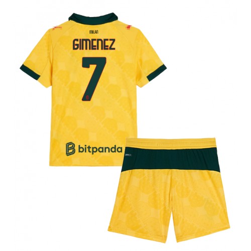AC Milan Santiago Gimenez #7 Dětské Alternativní Dres 2025-26 Krátký Rukáv (+ trenýrky)