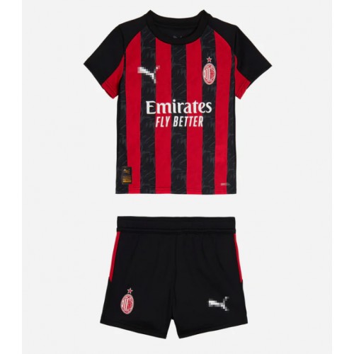 AC Milan Santiago Gimenez #7 Dětské Domácí Dres 2025-26 Krátký Rukáv (+ trenýrky)