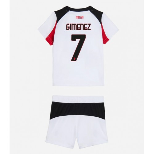 AC Milan Santiago Gimenez #7 Dětské Venkovní Dres 2025-26 Krátký Rukáv (+ trenýrky)