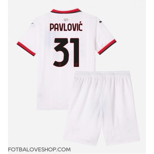 AC Milan Strahinja Pavlovic #31 Dětské Venkovní Dres 2024-25 Krátký Rukáv (+ trenýrky)
