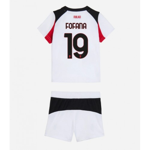 AC Milan Youssouf Fofana #19 Dětské Venkovní Dres 2025-26 Krátký Rukáv (+ trenýrky)
