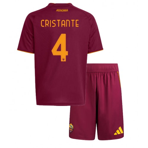 AS Roma Bryan Cristante #4 Dětské Domácí Dres 2025-26 Krátký Rukáv (+ trenýrky)