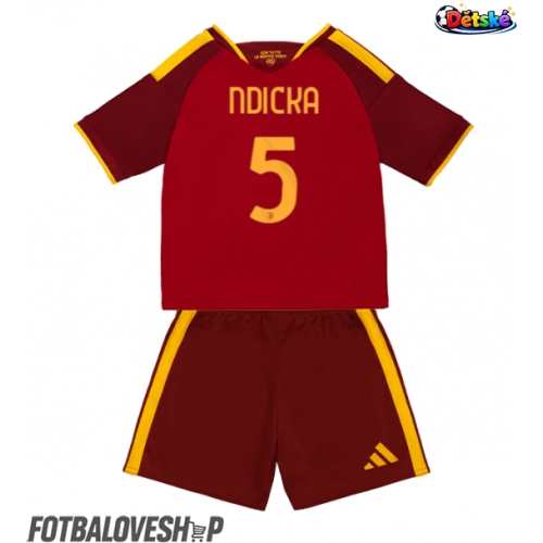 AS Roma Evan Ndicka #5 Dětské Domácí Dres 2026-27 Krátký Rukáv (+ trenýrky)