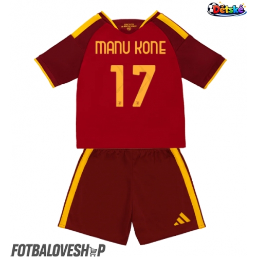 AS Roma Manu Kone #17 Dětské Domácí Dres 2026-27 Krátký Rukáv (+ trenýrky)