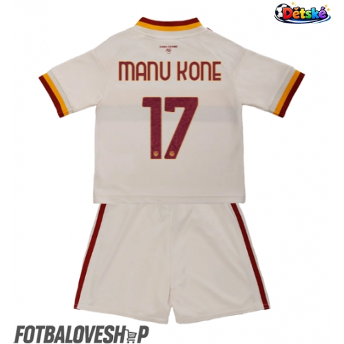 AS Roma Manu Kone #17 Dětské Venkovní Dres 2026-27 Krátký Rukáv (+ trenýrky)